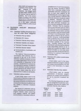 Technical Standards and Operating Requirements for Television