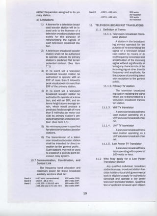 Technical Standards and Operating Requirements for Television