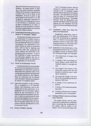 Technical Standards and Operating Requirements for Television