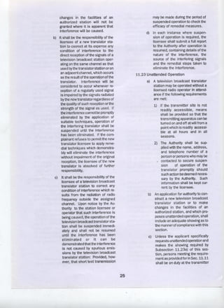 Technical Standards and Operating Requirements for Television