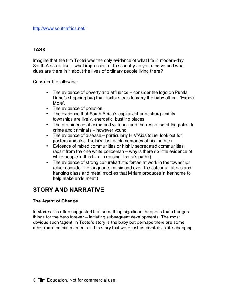 Tsotsi film essay