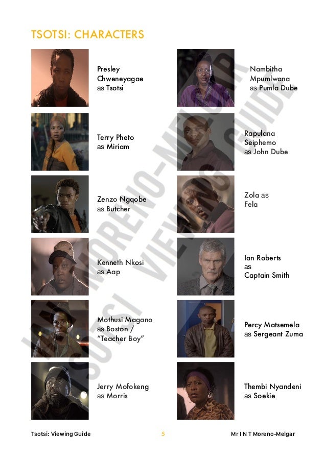 Tsotsi character analysis Tsotsi character analysis