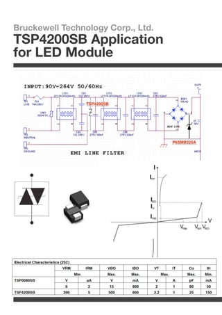 Bruckewell Technology Corp., Ltd.
TSP4200SB Application
for LED Module
 