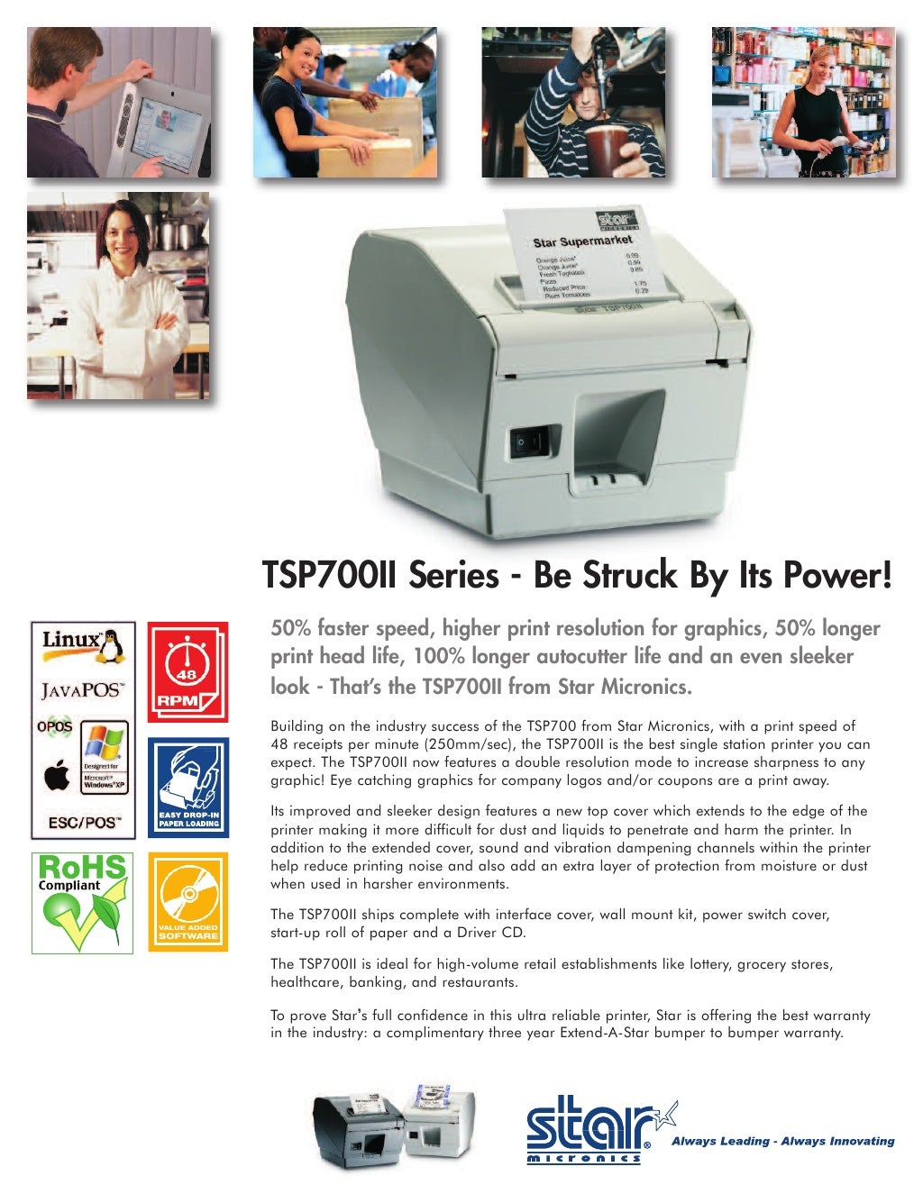 Star Micronics TSP700II Product Sheet