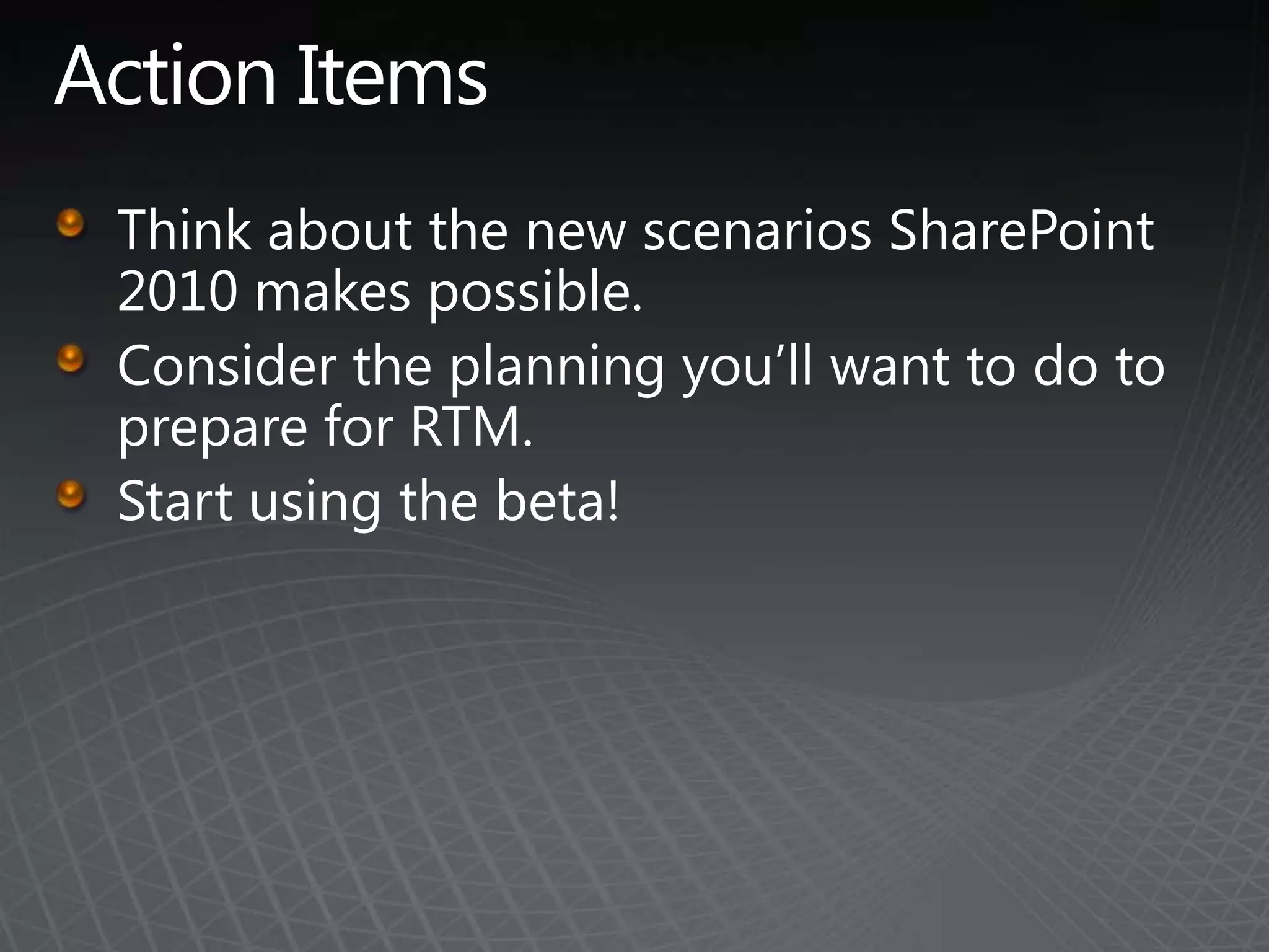 What’s New for ListsExternal ListsDocument SetsDocument IDsMetadata-based Navigation