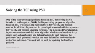 Travelling Salesman Problem using Partical Swarm Optimization | PPTX