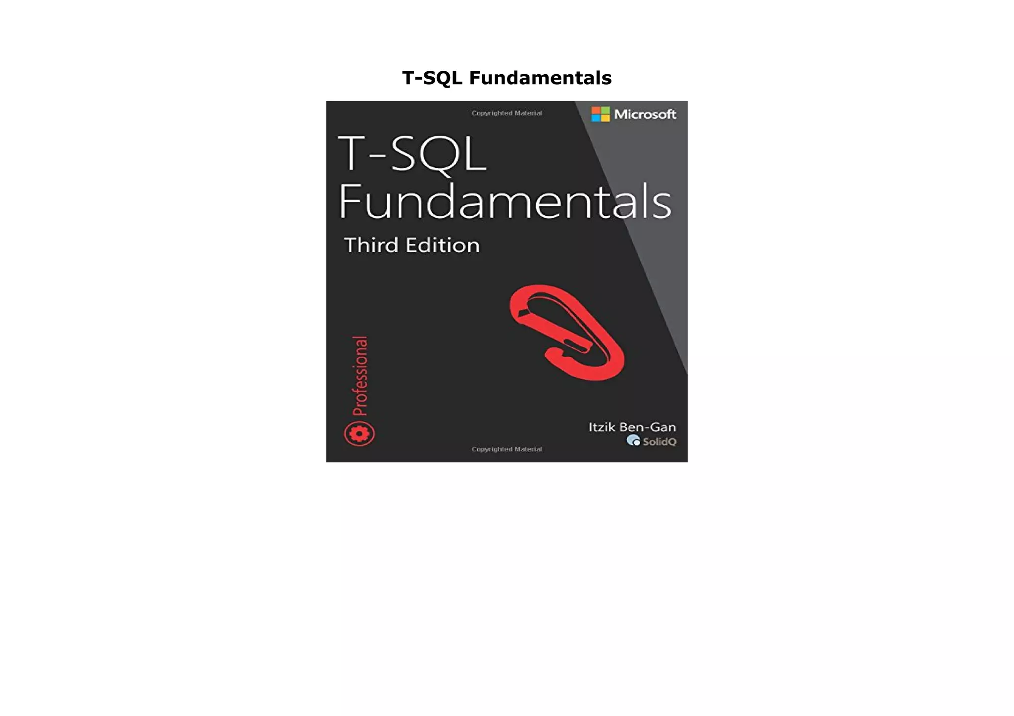 T-SQL Fundamentals | PDF
