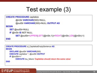 A testing framework for Microsoft SQL-Server | PPT