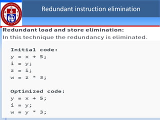 1/28/2025 T SAJU RAJ 43
Redundant instruction elimination
 