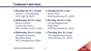 COMMUNITY MEETINGS
18
 