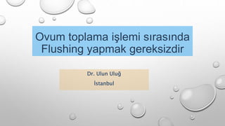 Ovum toplama işlemi sırasında
Flushing yapmak gereksizdir
Dr. Ulun Uluğ
İstanbul
 