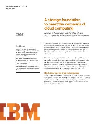 A storage foundation to meet the demands of cloud computing