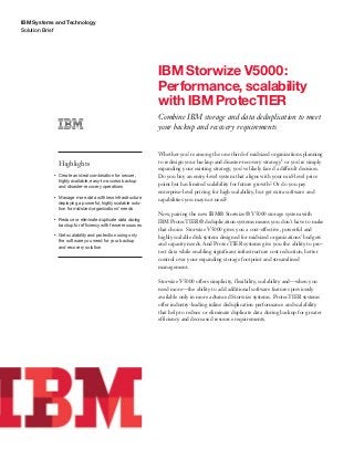 IBM Storwize V5000: Performance, scalability with IBM ProtecTIER