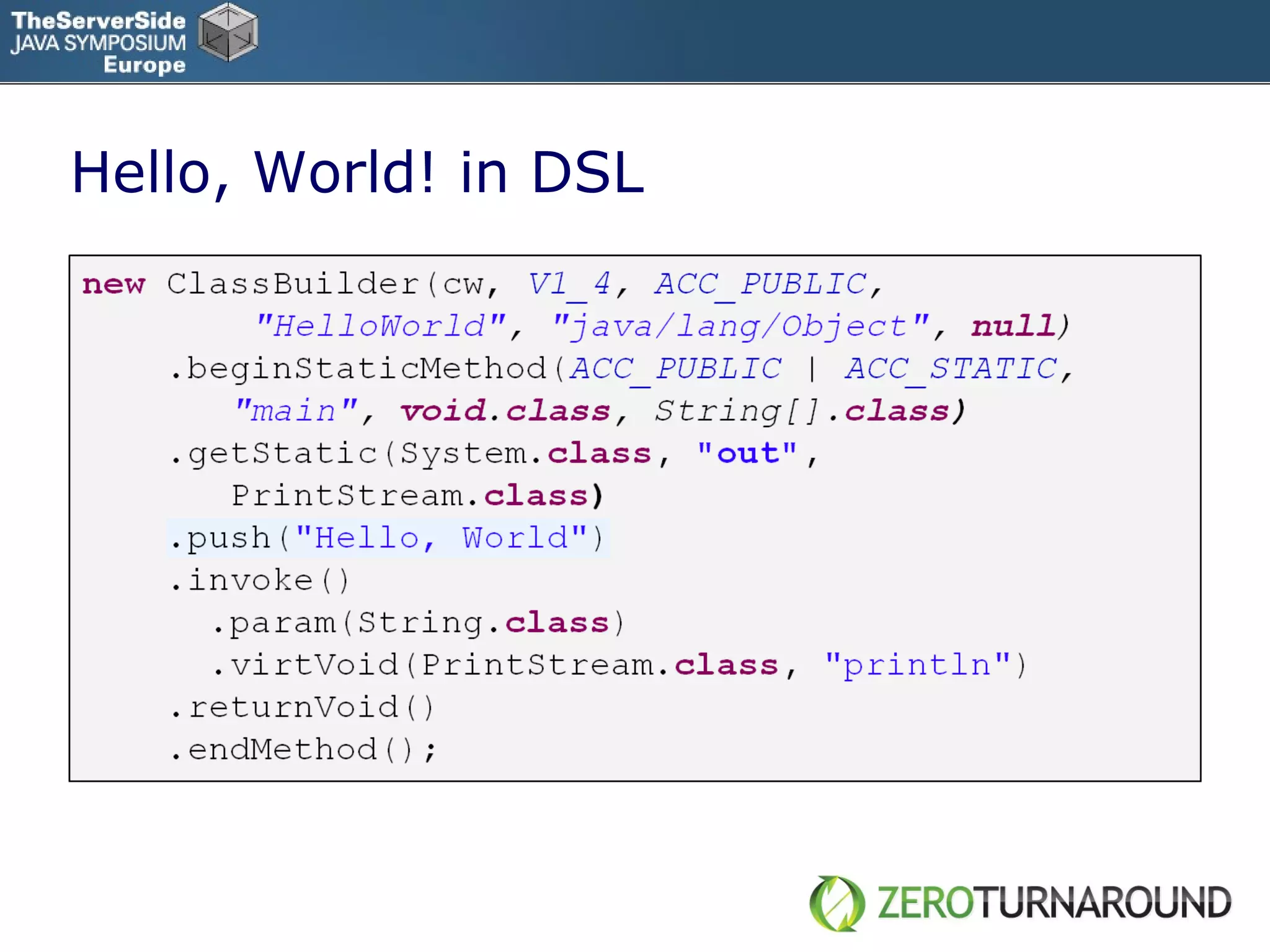 Hello, World! in DSL 