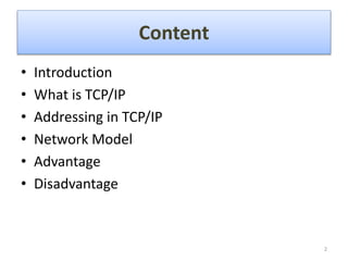 TCP/IP model | PPTX | Computer Networking | Computing