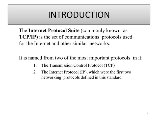 TCP/IP model | PPTX | Computer Networking | Computing