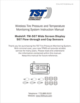 Wireless Tire Pressure and Temperature Monitoring System Intruction Manual
