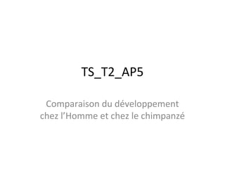 TS_T2_AP5
Comparaison du développement
chez l’Homme et chez le chimpanzé
 