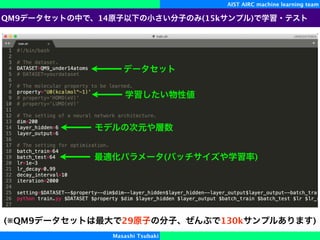 AIST AIRC machine learning team
Masashi Tsubaki
(※QM9 29 130k )
QM9 14 (15k )
( )
 