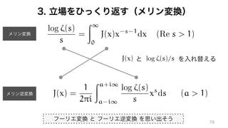log ⇣(s)
s
=
Z1
0
J(x)x-s-1
dx (Re s > 1)
J(x) =
1
2⇡i
Za+i1
a-i1
log ⇣(s)
s
xs
ds (a > 1)
log ⇣(s)/sJ(x)
 