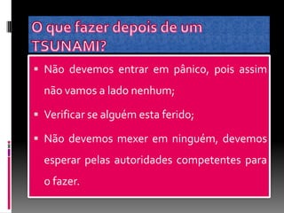  Não devemos entrar em pânico, pois assim
  não vamos a lado nenhum;

 Verificar se alguém esta ferido;

 Não devemos mexer em ninguém, devemos
  esperar pelas autoridades competentes para
  o fazer.
 