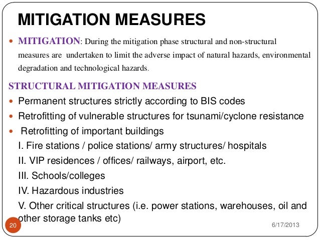 Mitigation Measures Of Natural Disasters Mitigation Measures Of Natural Disasters