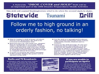 Follow me to high ground in an
orderly fashion, no talking!
Tsunami
 
