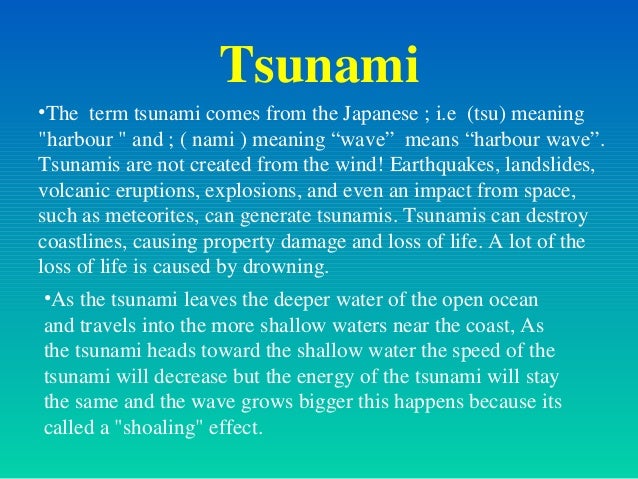 What does tsu mean in tsunami
