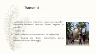How many miles can a tsunami go inland