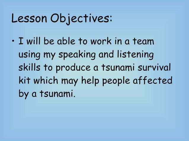 Earthquake and tsunami emergency kit