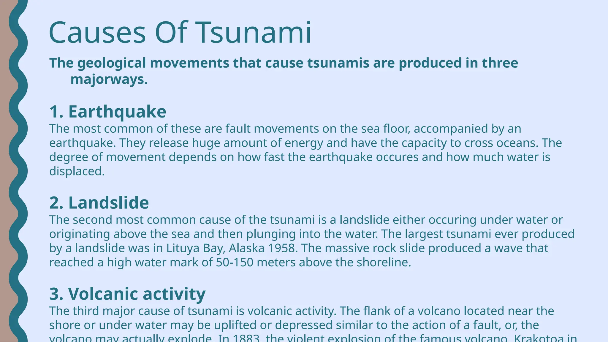 What is tsunami long definition