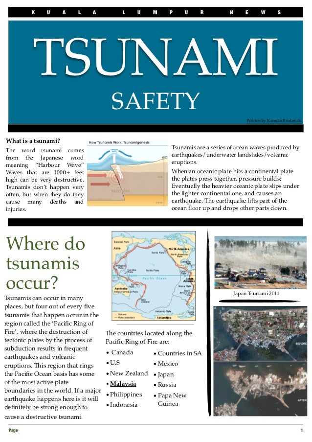 Tsunami newsletter warning