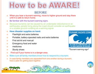 How a Tsunami may effect usA tsunami may affect different people in different ways. It may affect them mentally, emotionally, and financially.Ultimately, people are left homeless and careless due to the flooding and other destructions.A tsunami can cause plenty of damage by crushing buildings, sweeping people of their feet, and dirtying the pipes, consequently spreading disease  Every time a tsunami occurs there are lots of lives lost.Tsunamis destroy the crops and flood the city.The impact of a tsunami is strong enough to break a building in half.
