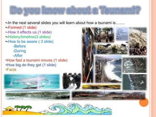 Do you know about a Tsunami?-In the next several slides you will learn about how a tsunami is…….