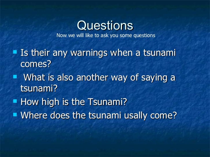 Tsunamis