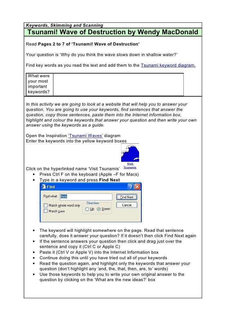 Tsunami students interactive worksheet