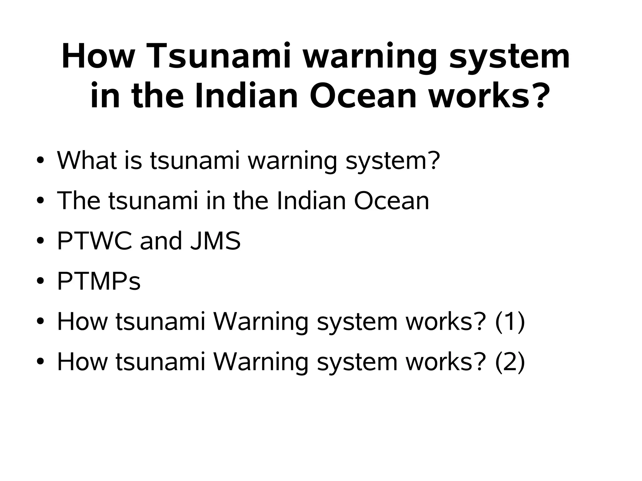 Tsunami warning system ppt