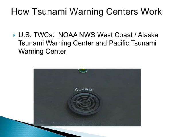 Earthquake and tsunami warning system etws
