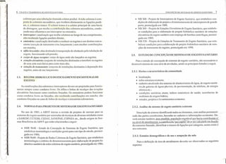 )j
)
)
f
)
)
y
)
) I
)
)
I
I
): I
)tI
~' I
) i
}I
)1
I
)1
JI
). I
!
)
,)
)
)
6 COLETA E TRANSPORTE DE ESGOTO StNITARIO CONCEPÇÃO DE SISTEMAS DE ESGOTO SANITARIO 7
coletora por uma tubulação chamada coletor predial, A rede coletora é com-
posta de coletores secundários, que recebem diretamente as ligações predi-
ais, e, coletores tronco. O coletor tronco é o coletor principal de uma bacia
de drenagem, que recebe a contribuição dos coletores secundários, condu-
zindo seus etluentes a um interceptor ou emissário.
o interceptor: canalização que recebe coletores ao longo de seu comprimento,
não recebendo ligações prediais diretas;
• emissário: canalização destinada a conduzir os esgotos a um destino conve-
niente (estação de tratamento e/ou lançamento) sem receber contribuições
em marcha;
• sifão invertido: obra destinada à transposição de obstáculo pela tubulação de
esgoto, funcionando sob pressão;
• corpo de água receptor: corpo de água onde são lançados os esgotos;
• estação elevatária: conjunto de instalações destinadas a transferir os esgotos
de uma cota mais baixa para outra mais alta;
• estação de tratamento: conjunto de instalações destinadas à depuração dos
esgotos, antes de seu lançamento.
• NB 568 - Projeto de Interceptores de Esgoto Sanitário, que estabelece con-
dições de elaboração de projeto e dimensionamento de interceptores de grande
porte, promulgada em 1989;
• NB 569 - Projeto de Estações Elevatórias de Esgoto Sanitário, que estabele-
ce condições para a elaboração de projeto hidráulico sanitário de estações
elevatórias de esgoto sanitário com emprego de bombas centrífugas, promul-
gada em 1989;
• NB 570 - Projeto de Estações de Tratamento de Esgoto Sanitário, que esta-
belece condições para a elaboração de projeto hidráulico-sanitário de esta-
ções de tratamento de esgotos, promulgada em 1990.
2.5. ESTUDO DE CONCEPÇÃO DE SISTEMAS DE ESGOTO SANITÁRIO
Para o estudo d~ concepção de sistemas de esgoto sanitário, são necessários o
desenvolvimento de uma série de atividades, sendo as principais listadas a seguir.
2.5.1. Dados e características da comunidade
2.3. REGIME HIDRÁULICO DO ESCOAMENTO EM SISTEMAS DE
ESGOTO
• localização;
• infra-estrutura existente;
• cadastro atualizado dos sistemasde abastecimento de água, de esgoto sanitá-
rio.de galerias de águas pluviais, de pavimentação, de telefone, de energia
elétrica etc.:
• condições sanitárias atuais; índices estatísticos de saúde; ocorrências de
moléstais de origem hídrica;
• estudos, projetos e levantamentos existentes.
As canalizações dos coletores e interceptores devem ser projetadas para funcio-
narem sempre como condutos livres. Os sifões e linhas de recai que das estações
elevatórias funcionam como condutos forçados. Os emissários podem funcionar
como condutos Iivres ou forçados, não recebendo contribuições em marcha; são
condutos forçados no caso de linhas de recalque e emissários submarinos.
2.4. NORMAS PARA PROJETOS DE SISTEMAS DE ESGOTO SANITÁRIO 2.5.2. Análise do sistema de esgoto sanitário existente
No ano de 1985, a ABNT iniciou a revisão de projetos de normas para os
sistemas de esgoto sanitário por comissões de técnicos de diversas entidades como
a SABESP, CETESB, CEDAE, SANEPAR, COPASA etc., dando origem às Nor-
mas Brasileiras da ABNT que estão relacionadas a seguir:
Descrição do sistema identificando todos os elementos, com análise pormenori-
zada das partes constítuintes, baseadas no cadastro e informações existentes. De-
verá constar também: área atendida, população esgotável por bacia contrib~
ou nível de atendimento; a contrihlúç.ã~ç-ªpitã":'cfi~e- ser c'!lc.i!lªçta_e.JIL.fun@Q,
_dº.~conSUl'nofaturado ..Identificar o número de ligações por categoria, assim como o
seu consumo.• NBR 9648 - Estudo de Concepção de Sistemas de Esgoto Sanitário, que
estabelece terminologia e condições gerais para este tipo de estudo, promul-
gada em 1986;
• NBR 9649 - Projeto de Redes Coletoras de Esgoto Sanitário, que estabelece
terminologia e critérios de dimensionamento para elaboração de projeto hi-
dráulico-sanitário de redes coletoras de esgoto sanitário, promulgada em 1986;
2.5.3. Estudos demográfieos e de uso e ocupação do solo
Para a definição da área de atendimento deverão ser observados os seguintes
aspectos:
 