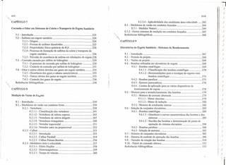 XVI XVII
CAPÍTULO 7 8.2.3.4 - Aplicabilidade dos medidores área-velocidade 262
8.3. - Medidores de vazão em condutos forçados ~ 264
8.3.1 - Medidor Venturi 264
8.3.2 - Outros sistemas de medição em condutos forçados 265
~ . R~ferências bibliográficas 266
CAPITULO 9
Corrosão e Odor em Sistemas de Coleta e Transporte de Esgoto Sanitário
7. L - Introdução . " : 223
7.2. - Sulfetos em esgoto sanitário : 224
7.2.1 - Origem 224
7.2.2 - Formas de sulfetos dissolvidos 225
7.2.3 - Propriedades físico-químicas do H2S 226
7.2.4 - Processo de formação de sulfetos na coleta e transporte de
esgoto sanitário 226
7.2.5 - Previsão de ocorrência de sufetos em tubulações de esgoto 228
7.3. - Corrosão causada por sulfeto de hidrogênio 229
7.3.1 - O processo de corrosão por sulfeto de hidrogênio 229
7.3.2 - Controle de corrosão por sulfeto de hidrogênio 231
7.4. - Odor e outros efeitos devidos aos gases em esgoto sanitário 235
7.4.1 - Ocorrência dos gases e odores característicos 235
7.4.2 - Outros efeitos dos gases no esgoto sanitário 235
7.4.3 - Controle dos gases de esgoto 236 .
Referências bibliográficas 238
Elevatórias de Esgoto Sanitário - Sistemas de Bombeamento
9.1. - Introdução 267
9.2. - Período de projeto 268
9.3. - Vazões de projeto 269
9.4. - Bombas utilizadas em elevatórias de esgoto 269
9.4.1 - Bombas centrífugas 269
9.4.1.1 - Classificação das bombas centrífugas 270
9.4.1.2 - Recomendações para o recalque de esgotos com
bombas centrífugas 274
9.4.2 - Bombas parafuso , 275
9.4:3 - Ejetores pneumáticos 276
9.4.4 - Limites de aplicação para os vários dispositivos de
bombeamento de esgoto 278
9.5. - Motores para o acondicionamento das bombas 278
9.5.1 - Motores de corrente alternada 279
9.5.1.1 - Motor síncrono 279
9.5.1.2 - Motor de indução 280
9.5.2 - Motores de combustão interna 288
9.6. - Seleção de conjuntos elevatórios 289
9.6.1 - Bombas centrífugas 289
9.6.1.1 - Grandezas e curvas características das bombas e dos
sistemas 289
9.6.1.2 - Escolha das bombas e determinação do ponto de
operação do sistema elevatório 298
9.6.2 - Bombas parafuso 300
9.6.3 - Seleção de motores 302
9.7. - Número de conjuntos elevatórios 305
9.8. - Sistema de controle de operação das bombas 306
9.9. - Variador de rotação das bombas 310
9.10. - Painel de comando elétrico 312
Referências bibliográficas 313
CAPÍTULO 8
Medição de Vazão de l!:s~oto
8.1. - Introdução 239
8.2. - Medidores de vazão em condutos livres 239
8.2.1 - Vertedores 239
8.2.1.1 - Classificação dos vertedores 241
8.2.1.2 - Vertedores de soleira espessa 243
8.2.1.3 - Vertedores de soleira delgada 245
8.2.1.4 - Vertedores triangulares 248
8.2.1.5 - Vertedor trapezoidal 251
8.2.1.6 - Vertedor sutro ou proporcional 252
8.2.2 - Calhas 253
8.2.2.1 - Introdução 253
8.2.2.2 - Calhas Parshall 254
8.2.2.3 - Calhas Palmer-Bowlus 256
8.2.3 - Medidores área x velocidade 257
8.2.3.1 - Efeito Dopller 258
8.2.3.2 - Eletromagnéticos 259
8.2.3.3 - Tempo de trânsito 260
~
'I ), )
)
1 ~
I ),I )
i I )I
I
i )
,1 ()
! '
, )
I )
j
)
)
)
)
.)
)
)
, )
l
i )
I )
! I )
I )
li ~
II )
i! )
:, )
" )
i
,)
 .
 