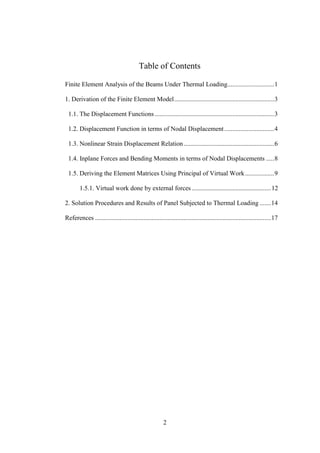 Finite Element Analysis of the Beams Under Thermal Loading | PDF