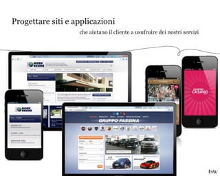 Progettare siti e applicazioni
che aiutano il cliente a usufruire dei nostri servizi
 