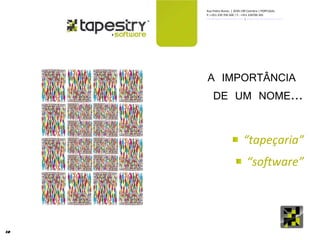 A IMPORTÂNCIA  DE UM NOME... “ tapeçaria” “ software” 