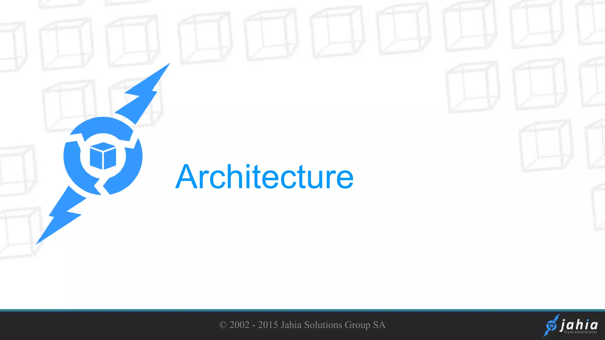 Architecture
© 2002 - 2015 Jahia Solutions Group SA