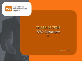 TALLER DE TESIS
TFIC: Estructura
09
 