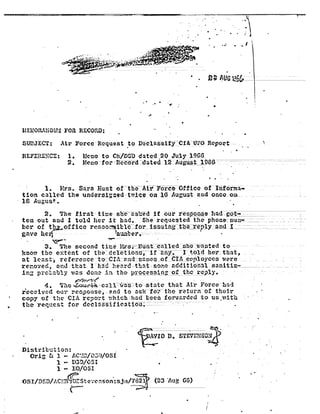 Air force request to declassify cia ufo report