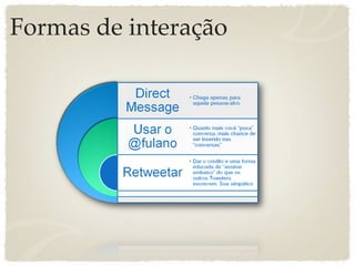 Formas de interação
 