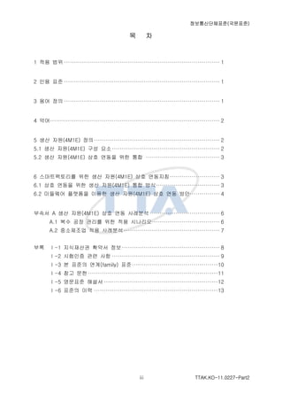 ????????(????)
TTAK.KO-11.0227-Part2iii
? ?
1 ?? ??  1
2 ?? ??  1
3 ?? ??  1
4 ?? 2
5 ?? ??(4M1E) ?? 2
5.1 ?? ??(4M1E) ?? ?? 2
5.2 ?? ??(4M1E) ?? ??? ?? ??  3
6 ??????? ?? ?? ??(4M1E) ?? ???? 3
6.1 ?? ??? ?? ?? ??(4M1E) ?? ?? 3
6.2 ???? ???? ??? ?? ??(4M1E) ?? ?? ?? 4
??? A ?? ??(4M1E) ?? ?? ????  6
A.1 ?? ?? ??? ?? ?? ???? 6
A.2 ????? ?? ????  7
?? -1 ????? ??? ?? 8
-2 ???? ?? ??  9
-3 ? ??? ??(family) ??10
-4 ?? ??11
-5 ???? ??? 12
-6 ??? ?? 13
 
