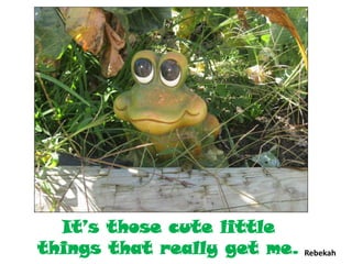 It’s those cute little
things that really get me.   Rebekah
 
