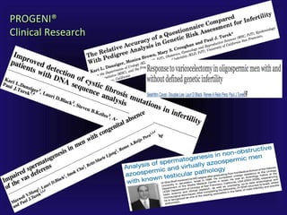 PROGENI®PROGENI®
Clinical ResearchClinical Research
 